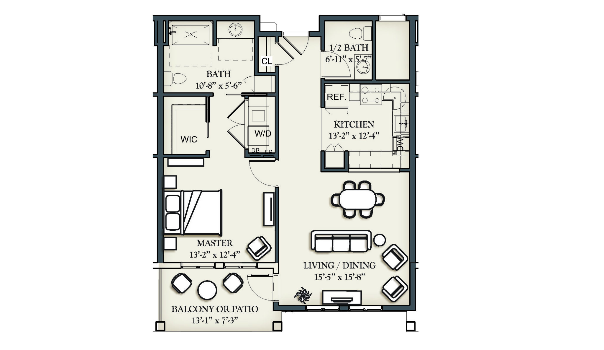One Bedroom Apartment (2G) 949 sq. ft. Kendal at Ithaca